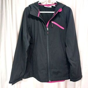 Free Tech Winter Hooded Jacket‎ Womens Black Pink Plus Sz 1X Full Zip Pockets